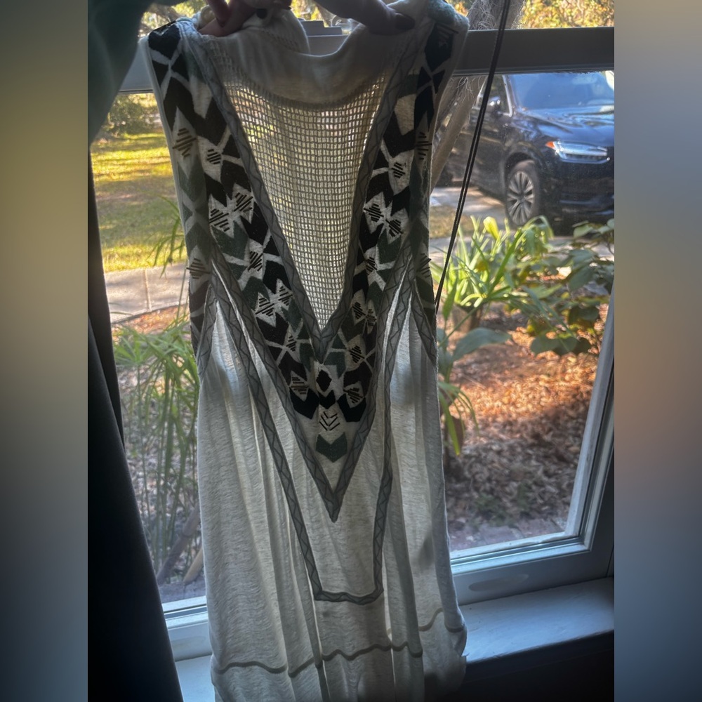 White and Black Sheer Knit Top
